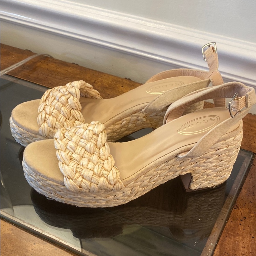 Women's Braided Wedge Sandals - Tan